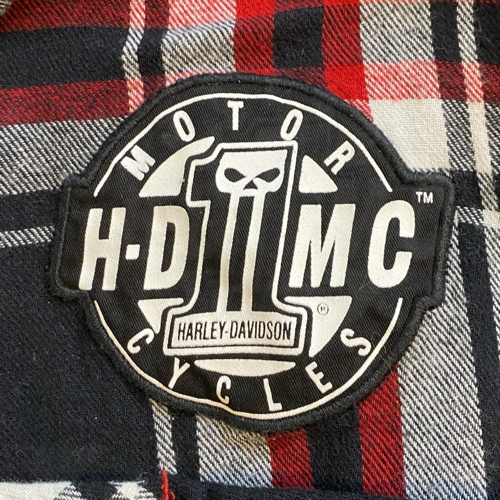 Harley Davidson Plaid Long Sleeve Flannel Elbow Patch Shirt
Men’s Size L slim - Picture 5 of 11